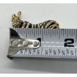 Cool Vintage 1.5” Zebra Shoulder Brooch Gold Black Enamel & Rhinestones Pin Photo 6