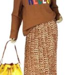 st. john's bay  BROWN "HELLO" MULTI-COLOR CREW NECK SWEATER NWT (L) Photo 0