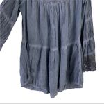 Andree Blue boho style cold shoulder lace sleeve relaxed fit blouse Size Large Photo 5