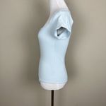 Aritzia Babaton Contour Bodysuit Womens Medium Baby Blue Squareneck Short Sleeve Photo 6