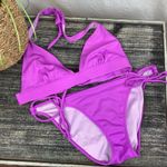 Victoria's Secret Victoria’s Secret Purple Halter String 2 Piece Bikini Bathing Swim Suit XS Photo 2