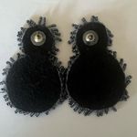 Nordstrom Luxury Black Beaded Elegant Statement Earrings Modern Design Southern Bell Photo 3