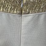 Shoshanna Vintage Cream And Gold Metallic Trim Mini Dress Size 6 Photo 4