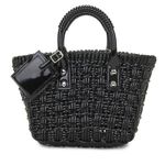 8 Other Reasons Black Woven Tote Bag Top Handle Shoulder Strap 8x7.25 x4.5 NEW Photo 0