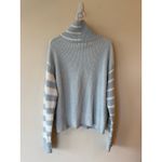 John & Jenn The Wyatt Sweater In High Tide Stripe 1/4 Zip long sleeve Large Blue Photo 1