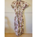 Adam Lippes Rtr midi sz 6 pink floral shirred tie waist cap sleeve dress print Photo 4