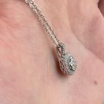 Sterling Silver Diamond Pendant Necklace Photo 4