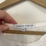 Tempo Paris Jacket Womens Small Medium White Linen Hooded Button Front Italy Photo 1