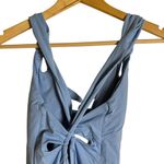 BECCA by Rebecca virtue BECCA Helena Plunge Coastline Blue One Piece Strappy Tie Back Swimsuit Size M Photo 9