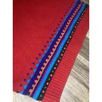 Vintage 80s Red Turtleneck Sweater Women L Chunky Bold Embroidered Shoulder Pads Size L Photo 5