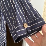 John Mark EUC  Striped Button Front Lagenlook Artsy Top Navy Cream Size 2X Photo 5