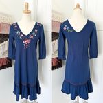 Johnny Was  Embroidered Dress Blue Sz S Photo 4