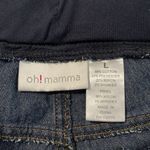 Oh Mamma Dark Denim Maternity Stretch Shorts Size Large EUC #5023 Blue Photo 2