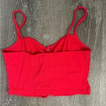 Red lace up crop top Size M Photo 1