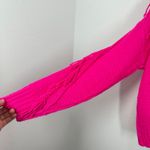 Lou & Grey for LOFT Pink Fringe Knit Turtleneck Sweater Women's Size Small Photo 5