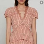 Walter Baker  Carole Empire Waist Ruffle Sleeve Hi-Low Blouse Blush white Women L Photo 0