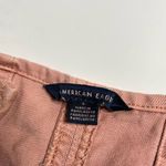 American Eagle  Pink Denim Button-Up Crop Top Size 2 Photo 2