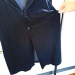 Coldwater Creek Vintage Navy Blue Velvet Blouse Witchy Flowy Corporate Goth Whimsygoth Size 12 Photo 3