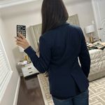H&M Navy Blue Blazer One Button Striped inside Photo 5