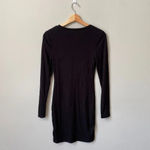 Guess  Los Angeles Women's Small Long Sleeve Ribbed Bodycon Black Mini Dress Y2K Photo 1