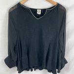 Anthropologie x Akemi & Kin Black Capa top Sheet Sleeves XS Photo 0