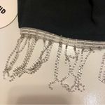 STAUD NWT  Kaz Top Rhinestone Crystal Fringe Black Crop Top Bling Cowgirl size 10 Photo 9