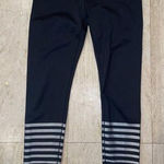 Athleta  Women's Black Full Length Silver Shine Strip Sonar Leggings‎ M Photo 0