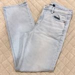 American Eagle AE Stretch Super High-Waisted Straight Jean Ice Blue Photo 1