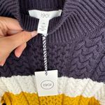 1901 NWT/  Cable Knit Turtleneck Colorblock Red/Blue/Yellow/White  Sweater Photo 2
