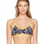 Tyr. Costa Mesa Pacific Tieback Bikini Top Swimwear Strappy Orange Blue M (8) Photo 0