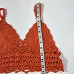 SheIn Orange Crochet Shell Knitted Knit Cropped Boho Bohemian Tank Top Small S Photo 5