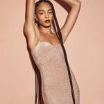 Reformation NWT  Kyla Dress - Taupe Sparkle - M Photo 0