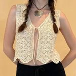 Altar'd State Altar’d State Crochet Tie Front Sweater Vest NWT Photo 1