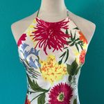 Reformation  Jennis Silk Mini Dress Fabrizia Floral Open Back Slip Halter Size S Photo 2
