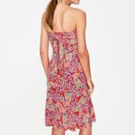 Boden Lilah Strapless paisley multi way halter Floral Dress Smocked Tie Red Size 6P Photo 2