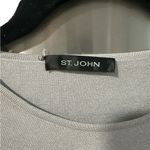St. John  Gray Wool Blend Shimmer Crew Neck Pullover Sweater Size M Photo 4