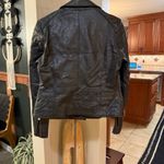 barney's new york  Women's Black Leather Biker Jacket NWT - size 12 / US 8 Photo 2