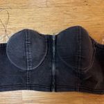 Story On Black Denim Front Zip Coastal Cowgirl Festival Whimsigoth Corset Top M Size M Photo 0