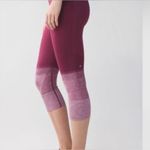 Lululemon Seamlessly Street Crop Leggings Burgundy Red Ombré Stretch Size 4 Photo 2