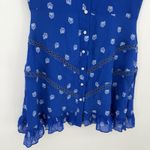 Shoshanna  Blue Marlene Floral Button Front Mini Dress Size 8 Formal Photo 2