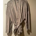 SKIMS by Kim Kardashian Velour Fleece Wrap Short Robe SMOKE A47 Photo 7