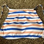 Bathing Suit Top Blue White Yellow Stripes Size L Photo 3