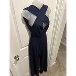Source Unknown Lulus Navy Blue Wide Leg Jumpsuit Small Cross Front Keyhole Sleeveless Formal Photo 2