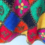 The Limited Vintage Hand Knit Embroidery Crochet Patchwork Gold Metallic Sweater M/L Photo 3