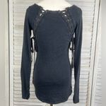 We The Free  Long Sleeve Tee w Back Lacing Washed Black-Small Photo 1