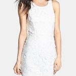 ASTR The Label Off White Floral Lace Overlay Sleeveless Dress Photo 8