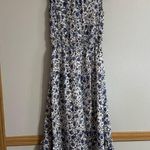 Lucky Brand Blue and White Flowy Floral Midi Dress Size XS Photo 1
