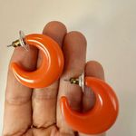 Joan Rivers Classics Collection orange lucite hoop earrings Photo 1