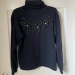 Nilani size S black turtleneck sweater with beads lambswool angora rabb… Photo 5