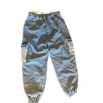 POL  Distressed Lace Patch Denim Jogger Pants Women's Size Med Drawstring Waist‎ Photo 4